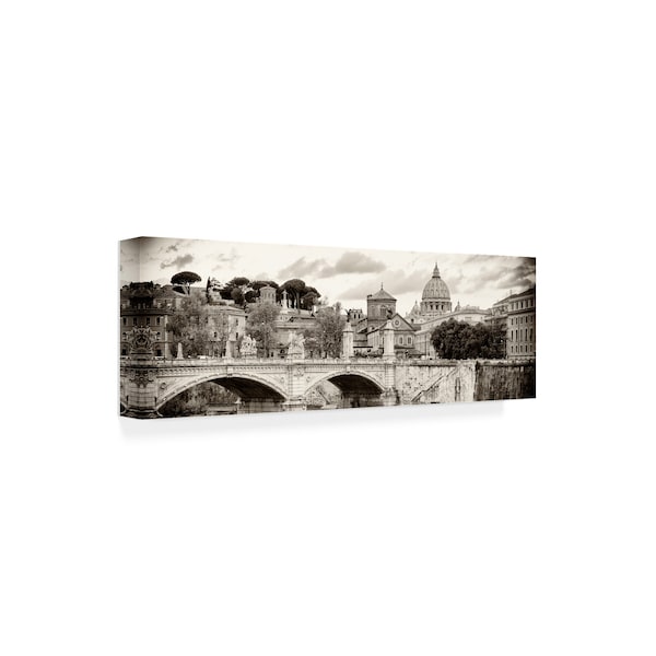 Philippe Hugonnard 'Dolce Vita Rome 2 City Of Bridge III' Canvas Art,10x32
